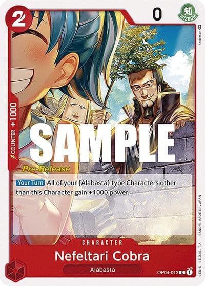 Nefeltari Cobra Kingdoms of Intrigue Pre-Release Cards One Piece card