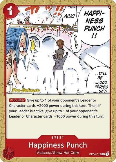 Happiness Punch Kingdoms of Intrigue Pre-Release Cards One Piece card
