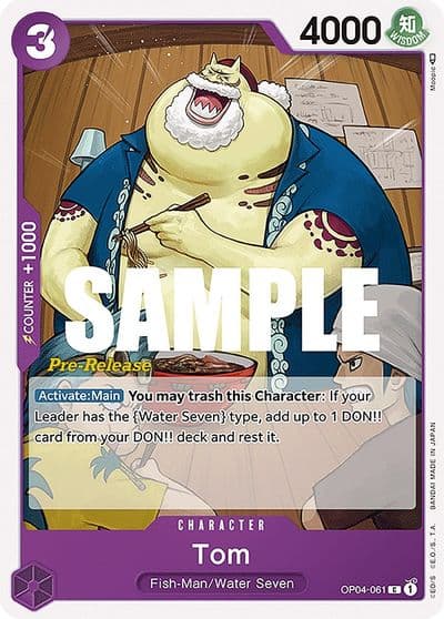 Tom Kingdoms of Intrigue Pre-Release Cards One Piece card