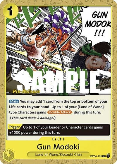 Gun Modoki Kingdoms of Intrigue Pre-Release Cards One Piece card