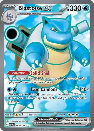 Blastoise ex SV: Scarlet & Violet 151 Pokemon card