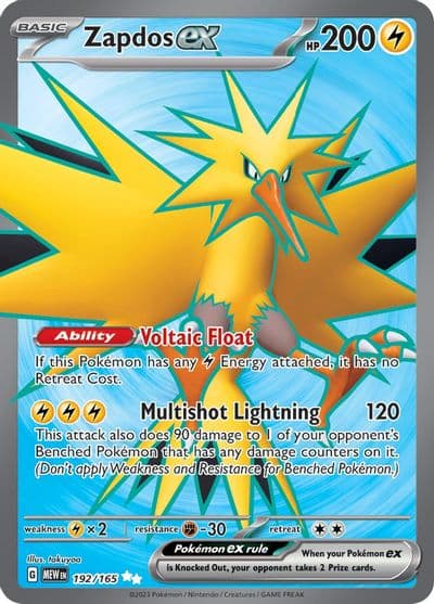 Zapdos ex SV: Scarlet & Violet 151 Pokemon card