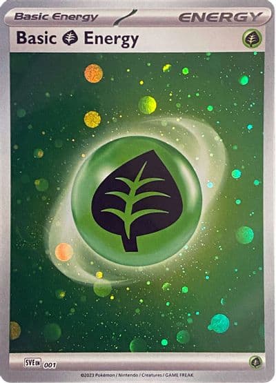 Basic Grass Energy (Cosmos Holo) SVE: Scarlet & Violet Energies Pokemon card