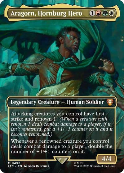 Aragorn Hornburg Hero Borderless Commander: The Lord of the Rings: Tales of Middle-earth Magic card