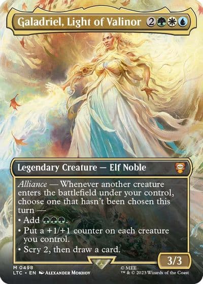Galadriel Light of Valinor Borderless Commander: The Lord of the Rings: Tales of Middle-earth Magic card
