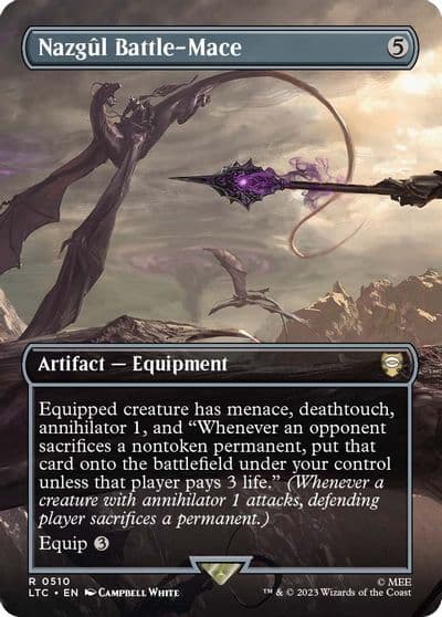Nazgul Battle Mace Borderless Commander: The Lord of the Rings: Tales of Middle-earth Magic card
