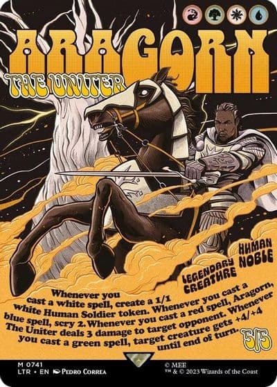 Aragorn the Uniter Borderless Poster Universes Beyond: The Lord of the Rings: Tales of Middle-earth Magic card