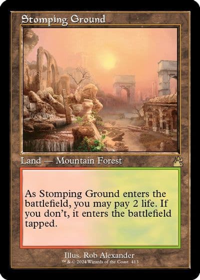 Stomping Ground Retro Frame Ravnica Remastered Magic card
