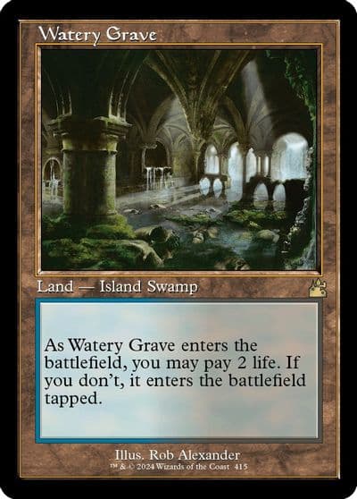 Watery Grave Retro Frame Ravnica Remastered Magic card