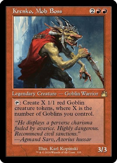 Krenko Mob Boss Retro Frame Ravnica Remastered Magic card