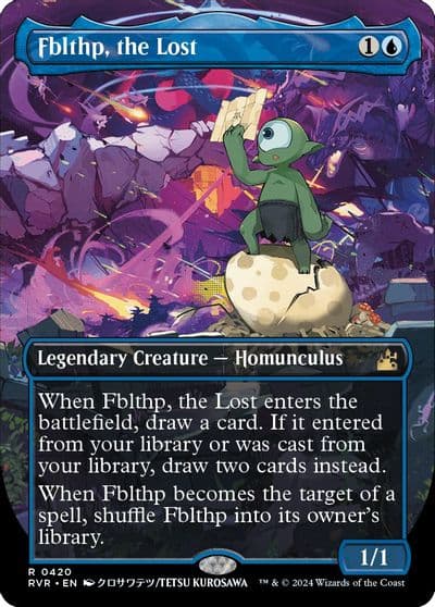 Fblthp the Lost Anime Borderless Ravnica Remastered Magic card