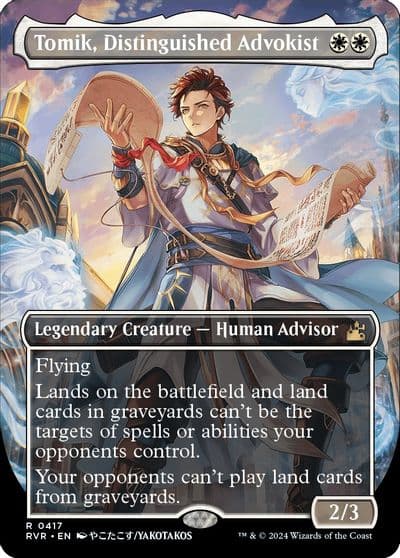 Tomik Distinguished Advokist Anime Borderless Ravnica Remastered Magic card