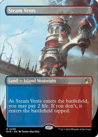 Steam Vents Borderless Ravnica Remastered Magic card