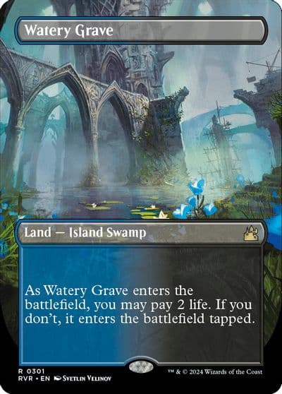 Watery Grave Borderless Ravnica Remastered Magic card