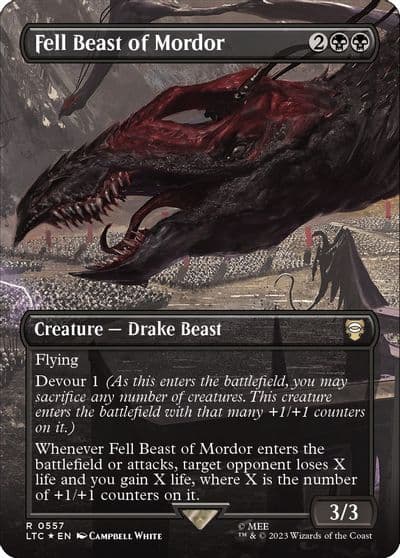 Fell Beast of Mordor Borderless Surge Foil Commander: The Lord of the Rings: Tales of Middle-earth Magic card