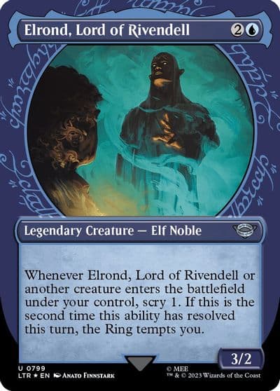 Elrond Lord of Rivendell Showcase Surge Foil Universes Beyond: The Lord of the Rings: Tales of Middle-earth Magic card