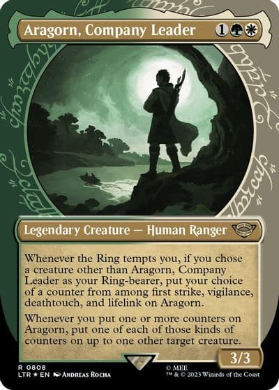 Aragorn Company Leader Showcase Surge Foil Universes Beyond: The Lord of the Rings: Tales of Middle-earth Magic card