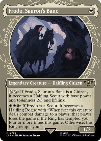 Frodo Saurons Bane Showcase Surge Foil Universes Beyond: The Lord of the Rings: Tales of Middle-earth Magic card
