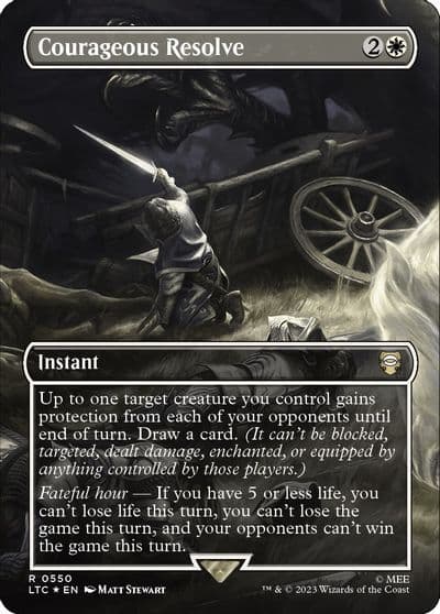 Courageous Resolve Borderless Surge Foil Commander: The Lord of the Rings: Tales of Middle-earth Magic card