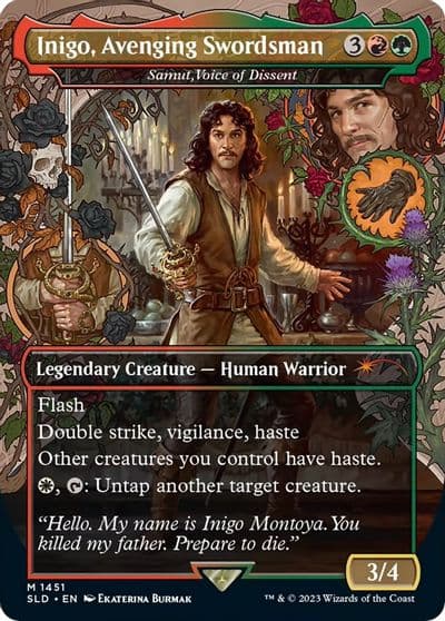 Inigo Avenging Swordsman Samut Voice of Dissent Secret Lair Drop Series Magic card