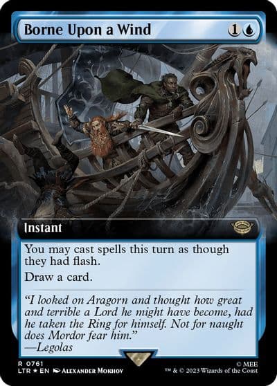 Borne Upon a Wind Extended Art Surge Foil Universes Beyond: The Lord of the Rings: Tales of Middle-earth Magic card
