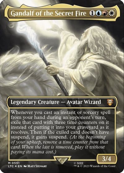 Gandalf of the Secret Fire Borderless Surge Foil Commander: The Lord of the Rings: Tales of Middle-earth Magic card
