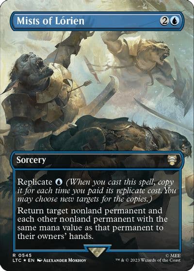 Mists of Lorien Borderless Surge Foil Commander: The Lord of the Rings: Tales of Middle-earth Magic card