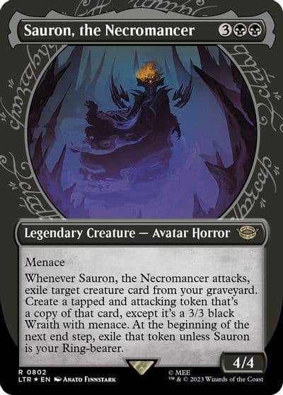 Sauron the Necromancer Showcase Surge Foil Universes Beyond: The Lord of the Rings: Tales of Middle-earth Magic card