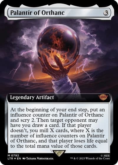 Palantir of Orthanc Extended Art Surge Foil Universes Beyond: The Lord of the Rings: Tales of Middle-earth Magic card