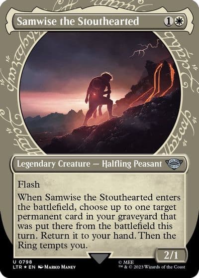 Samwise the Stouthearted Showcase Surge Foil Universes Beyond: The Lord of the Rings: Tales of Middle-earth Magic card