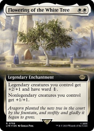 Flowering of the White Tree Extended Art Surge Foil Universes Beyond: The Lord of the Rings: Tales of Middle-earth Magic card