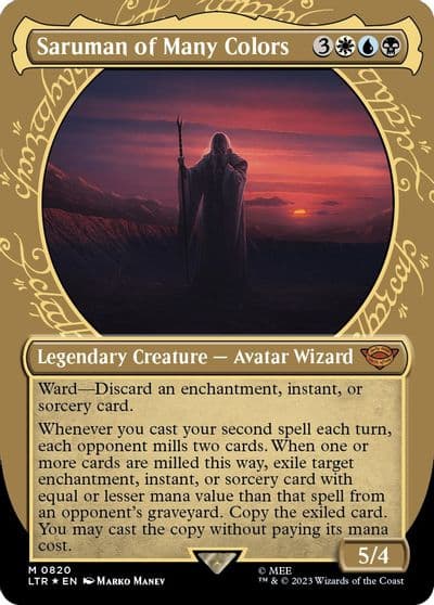 Saruman of Many Colors Showcase Surge Foil Universes Beyond: The Lord of the Rings: Tales of Middle-earth Magic card
