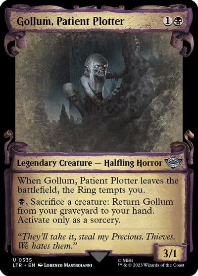 Gollum Patient Plotter Showcase Scrolls Universes Beyond: The Lord of the Rings: Tales of Middle-earth Magic card