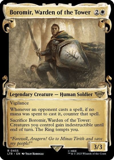 Boromir Warden of the Tower Showcase Scrolls Universes Beyond: The Lord of the Rings: Tales of Middle-earth Magic card