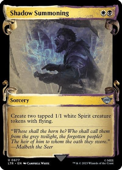 Shadow Summoning Showcase Scrolls Universes Beyond: The Lord of the Rings: Tales of Middle-earth Magic card