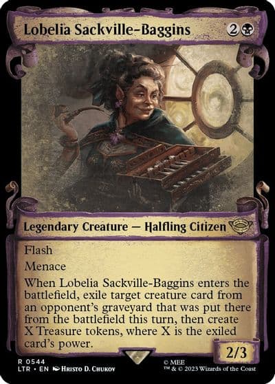Lobelia Sackville Baggins Showcase Scrolls Universes Beyond: The Lord of the Rings: Tales of Middle-earth Magic card