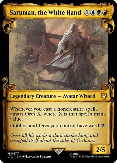 Saruman the White Hand Showcase Scrolls Commander: The Lord of the Rings: Tales of Middle-earth Magic card