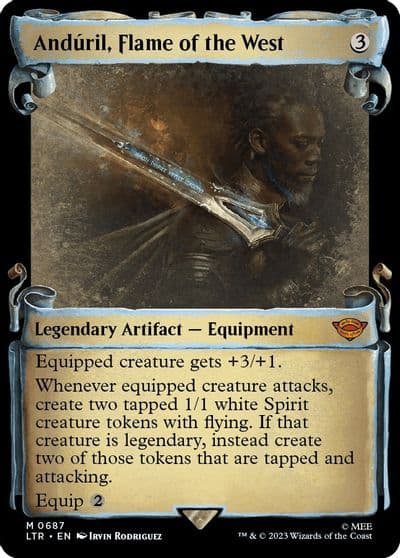 Anduril Flame of the West Showcase Scrolls Universes Beyond: The Lord of the Rings: Tales of Middle-earth Magic card