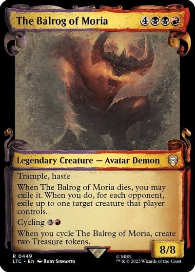 The Balrog of Moria Showcase Scrolls Commander: The Lord of the Rings: Tales of Middle-earth Magic card