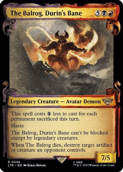 The Balrog Durins Bane Showcase Scrolls Universes Beyond: The Lord of the Rings: Tales of Middle-earth Magic card