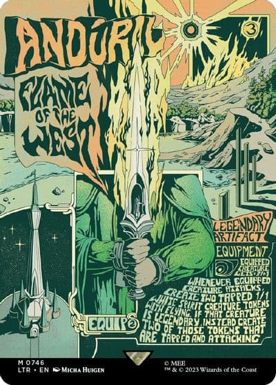 Anduril Flame of the West Borderless Poster Universes Beyond: The Lord of the Rings: Tales of Middle-earth Magic card