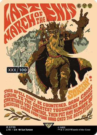 Last March of the Ents Borderless Poster Serial Numbered Universes Beyond: The Lord of the Rings: Tales of Middle-earth Magic card