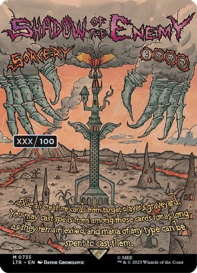 Shadow of the Enemy Borderless Poster Serial Numbered Universes Beyond: The Lord of the Rings: Tales of Middle-earth Magic card