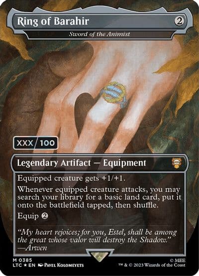 Ring of Barahir Sword of the Animist Borderless Serial Numbered Commander: The Lord of the Rings: Tales of Middle-earth Magic card