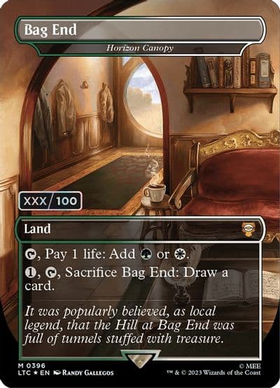 Bag End Horizon Canopy Borderless Serial Numbered Commander: The Lord of the Rings: Tales of Middle-earth Magic card
