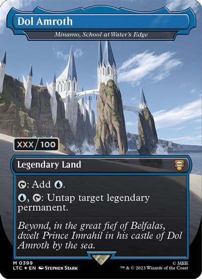 Dol Amroth Minamo School at Waters Edge Borderless Serial Numbered Commander: The Lord of the Rings: Tales of Middle-earth Magic card