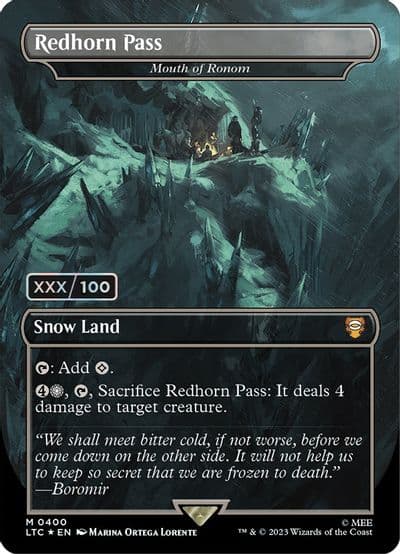 Redhorn Pass Mouth of Ronom Borderless Serial Numbered Commander: The Lord of the Rings: Tales of Middle-earth Magic card