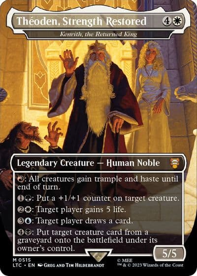 Theoden Strength Restored Kenrith the Returned King Borderless Commander: The Lord of the Rings: Tales of Middle-earth Magic card