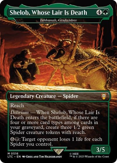 Shelob Whose Lair Is Death Ishkanah Grafwidow Borderless Commander: The Lord of the Rings: Tales of Middle-earth Magic card