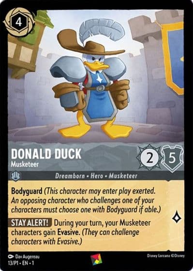 Donald Duck Musketeer Disney Lorcana Promo Cards Lorcana card